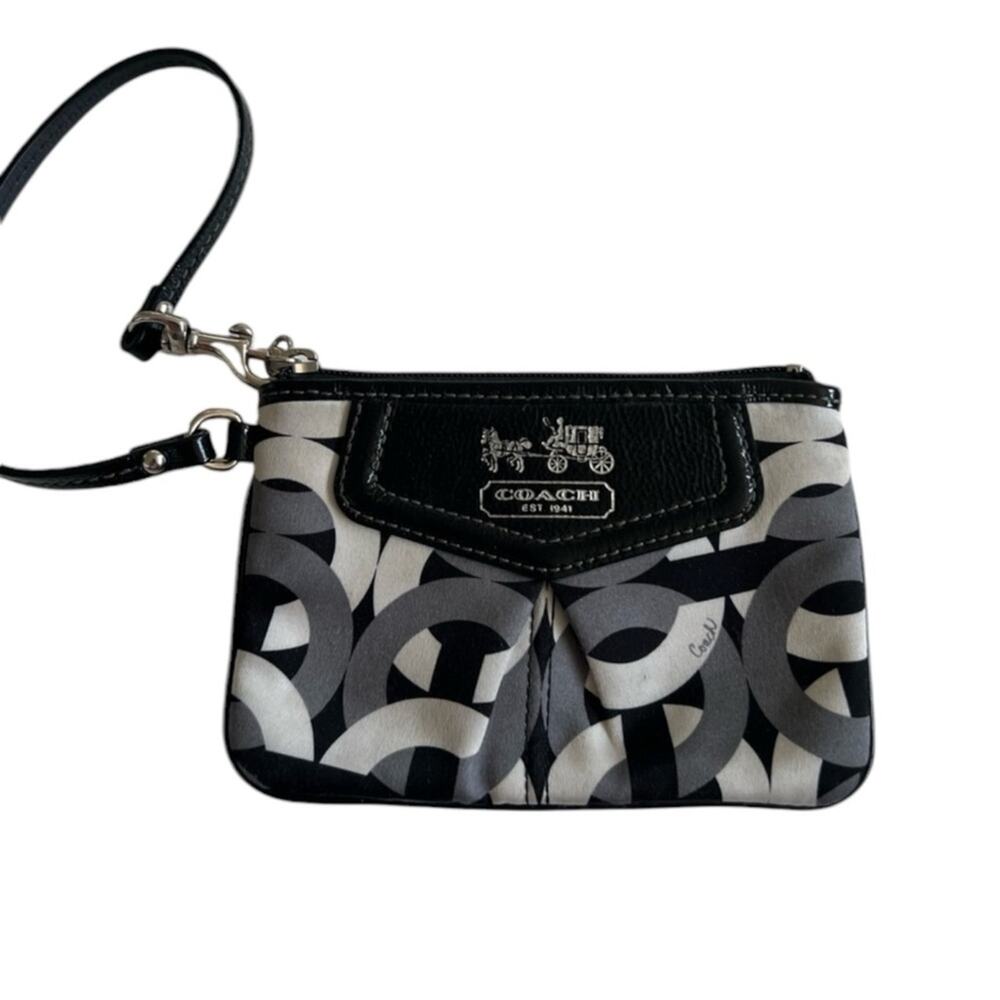 Coach Wristlet Gray Logo Classic Y2K Vintage Coin Bag